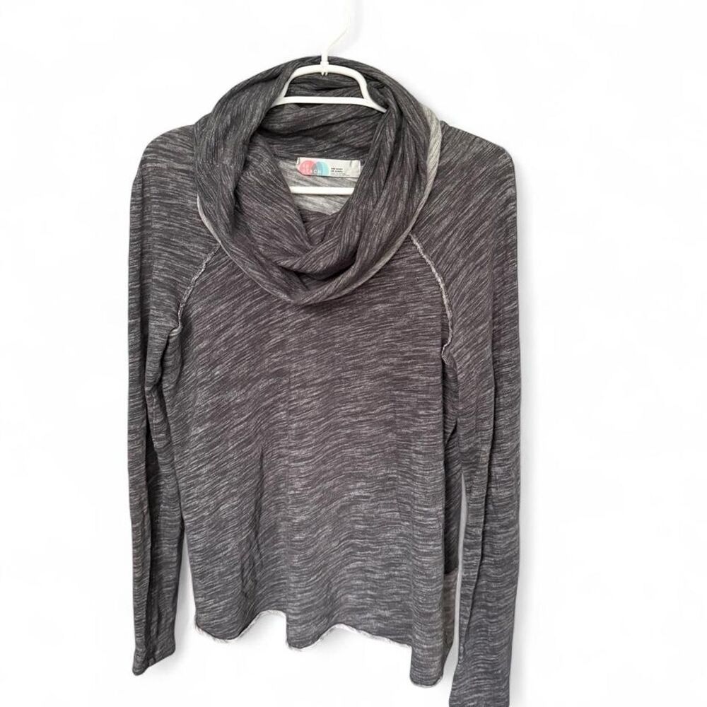 Free People FP Beach One Size Gray Cowl Neck Pullover Top Cotton Oversized